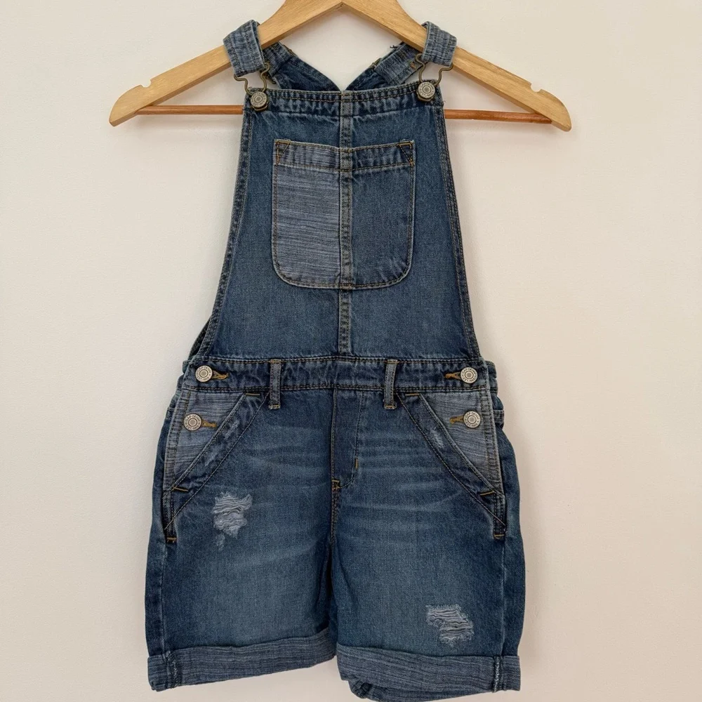 GAP Kids‎ Distressed Denim Shortalls Size Medium (M) Girls